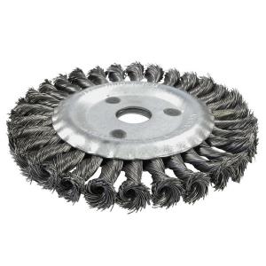 Щетка для УШМ дисковая усиленная Кратон O175 х 22,2 мм