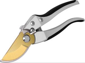 Секатор ЦИ TITANIUM, плоскостной, пружинный, d=1,6см, 20см