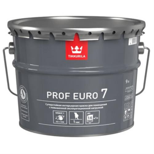 Краска ВД TIKKURILA ЕВРО-7 PROF,белая, 9л