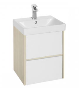 Тумба АКВАТОН Сканди 55 Бел/Дуб Верона + Раковина Адриана-55