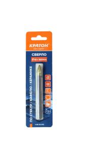 Сверло по стеклу и кафелю Кратон, 4-х резцовый, d10 х 100 мм