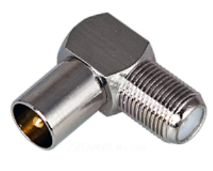 СоеденительTV гнездоF - штекер,угловой, мет. угл. под гайку