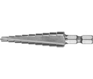 Сверло ступенчатое БАРС по металлу 4-5-6-7-8-9-10-11-12 мм, Р6М5, шестигр. хвостовик