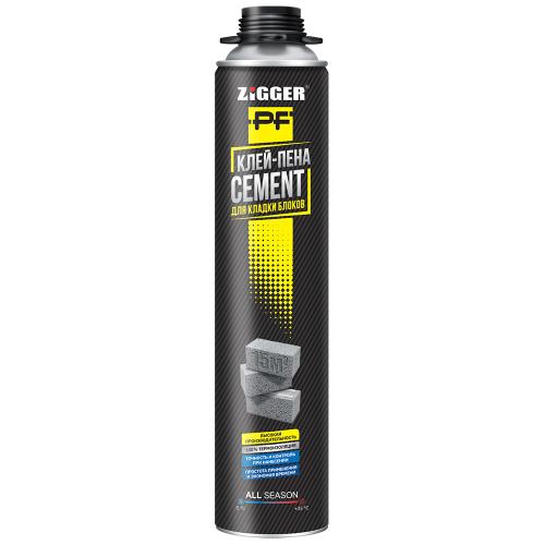 Клей-пена  ZIGGER PF CEMENT всесезонная 850мл
