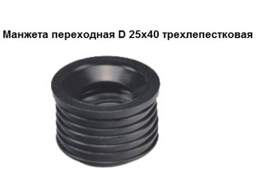 Манжета СТМ, переходная, трехлепестковая, 25-40мм