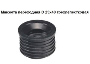 Манжета СТМ, переходная, трехлепестковая, 25-40мм