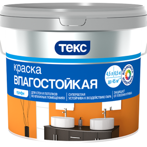 Краска ВД ТЕКС Профи, супербел, влагостойк, 9 л/13кг