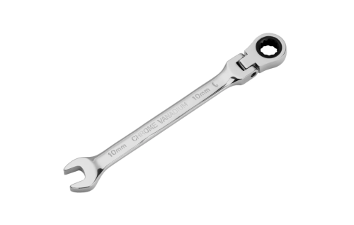 Ключ MATRIX комбинированный трещоточный, 12мм, CrV, шарнирный, зерк.хром