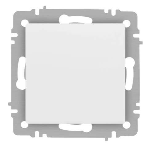 Выключатель ЭРА Intro Accent 6-101-01М, 1 кл, механизм, белый матовый