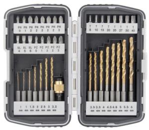 Набор бит и сверл Matrix магнитный адаптер, CrV, пластиковый кейс, 40 предметов.
