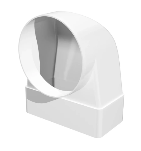 Соединитель угловой 90град плоского воздуховода с круглым пластик 60х204/D150 ЭРА