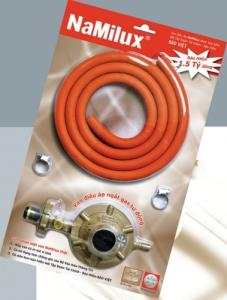 Регулятор давления сжиженного газа NaMilux, 2 хомута, шланг 1,5м