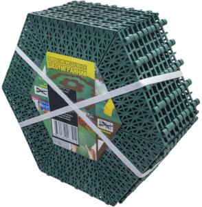 Покрытие садовое, пластик, шестигранник, зеленое, 41х35,5 см, 10шт/уп.
