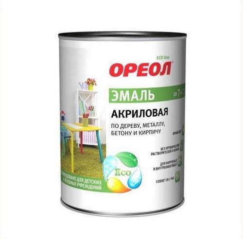 Эмаль акриловая Ореол глянцевая черная 1кг