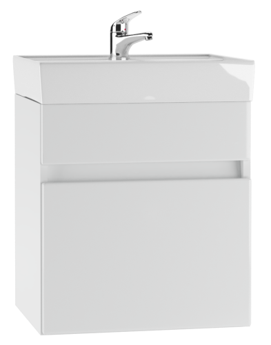 Тумба Енисей 50 Классик с одним ящиком, подвесная + Раковина Фостер 50 АЙСБЕРГ