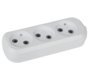 Колодка ЭРА KX-3, тройная, без заземл., белая