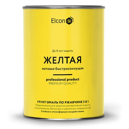 Грунт-эмаль Elcon по ржавчине жёлтая матовая 0,8кг 