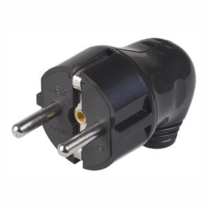 Вилка Универсал А0105 16А, 220/250В, угловая, черная, с заземл.