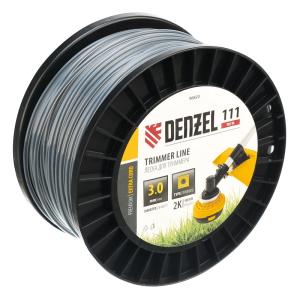 Леска триммерная двухкомпонентная Denzel 3,0х111м, 1м, квадрат (бухта 111 м.)