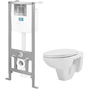 Комплект инсталляции Киров (инсталляция DI + кнопка хром + подв. унитаз РИО с сид. микролифт)
