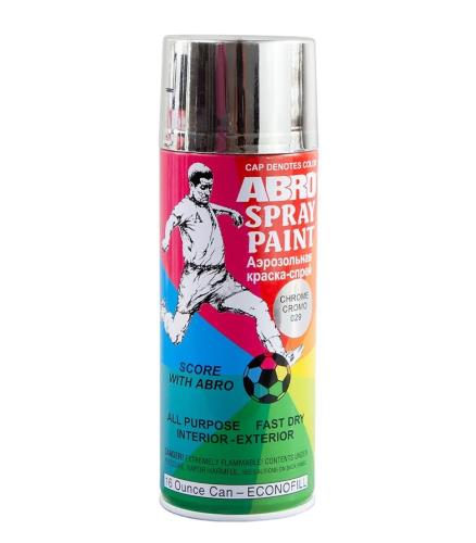 Эмаль аэрозольная акриловая ABRO MASTERS 29 хром 520мл
