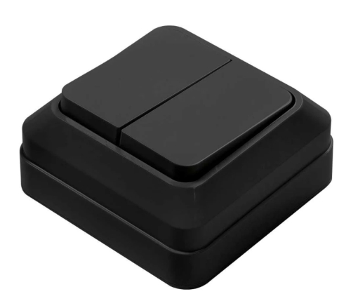 Выключатель BOLLETO 2 кл. накладной  черный 7023B IN HOME