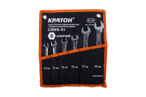 Набор ключей комбинированных с трещоточным механизмом Кратон CRWS-01 6 пр.