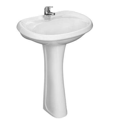 Раковина с пъедесталом ВОРОТЫНСКИЙ с переливом белая, 571*840*192мм, Santeri