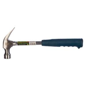 Молоток-гвоздодер СИБРТЕХ, металлическая трубчатая обрезиненная рукоятка, вес 450гр, боек 27мм