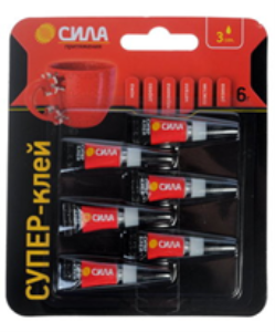 Клей СИЛА супер-клей, сверхпрочный, 1 гр*6 штук