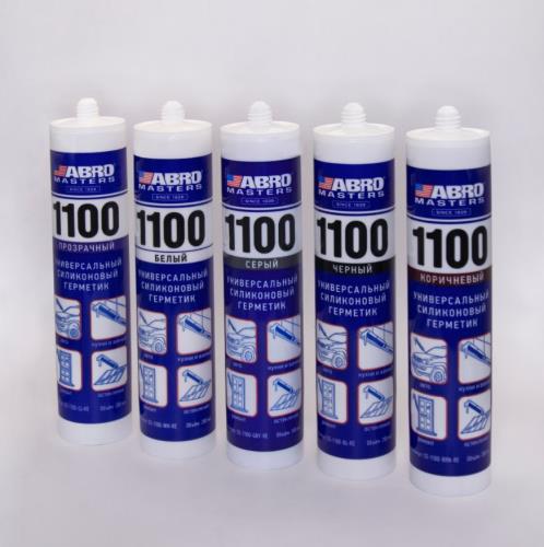 Герметик универсальный силиконовый 1100 ABRO MASTERS (прозрачный) 280 мл