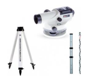 Комплект нивелир оптический ADA Basis + Рейка ADA STAFF 3 + Штатив на винтах ADA Light S 