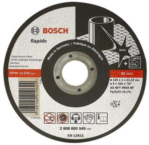 Диск отрезной по нержав стали BOSCH, 125x1мм, 549
