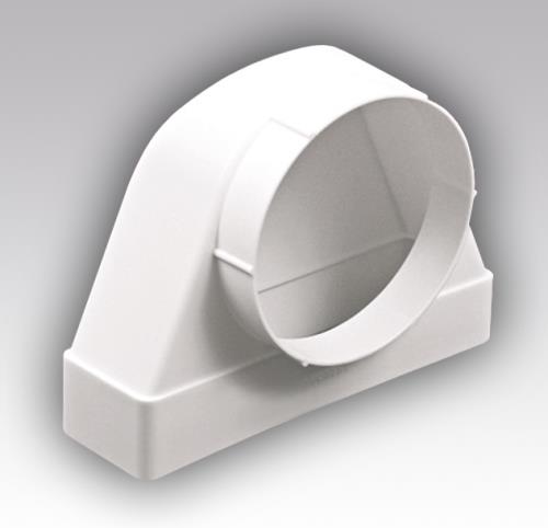Соединитель угловой 90град пластик плоского воздуховода с фланцевыми воздухораспр 60х204/D125 ЭРА