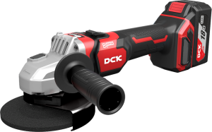 Машина шлифовальная аккумуляторная угловая бесщеточная DCK KDSM04-125, 125мм, 18В, 2*5 А/ч, 9000 об/мин