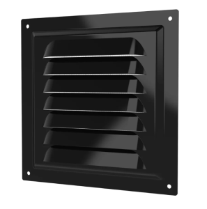 Решетка вытяжная стальная Black с покрытием полим эмалью с сеткой 150х150 ЭРА 