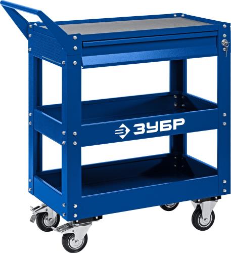 Тележка ЗУБР ПРОФЕССИОНАЛ, 820 х 405 х 955 мм, с выдвижным ящиком + 2 полки