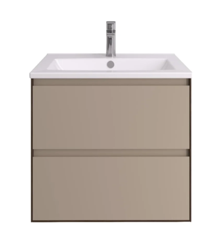 Тумба АКВАТОН Люмин 60 Орех Франклин/Капучино + Раковина Элина 60