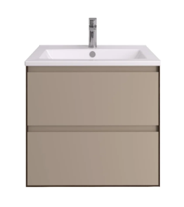 Тумба АКВАТОН Люмин 60 Орех Франклин/Капучино + Раковина Элина 60