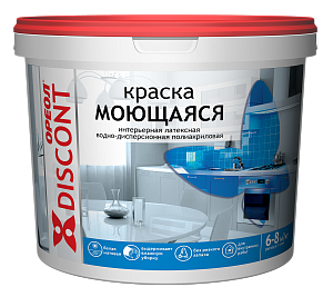 Краска ВД Ореол Дисконт, белая, интерьерная моющаяся, 13кг
