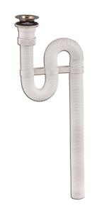 Сифон гофрированный с нерж чашкой Ф70 мм (белый)