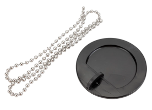 Пробка для ванны (раковины) ЧЁРНАЯ c цепочкой из нерж.стали 45 см MPF, MP-У