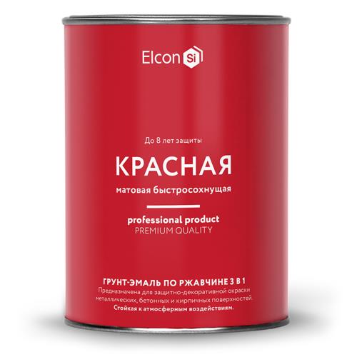 Грунт-эмаль Elcon по ржавчине красная матовая 0,8кг 