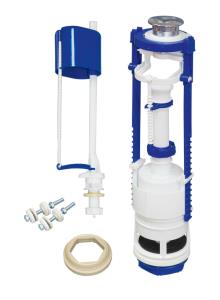 Арматура для бачка кнопочная 2-х уровневая, нижняя подводка, кнопка хром, Стандарт (АС-12.1М)