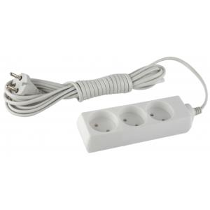 Удлинитель ЭРА 2х1мм ПВС, без зазем., 3гн., 3м