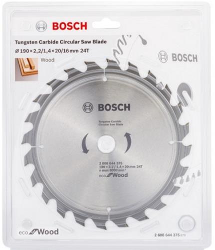 Диск пильный BOSCH ECO WO, 190х20/16x24зуб