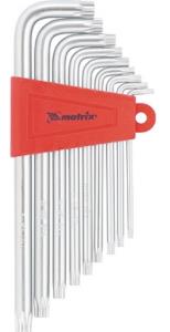 Набор ключей MATRIX, звездочки, Т10-Т50, удлинен, CrV, пластик держатель, 9шт