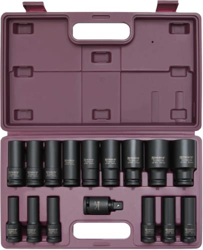 Набор головок торцевых Thorvik ударных глубоких 1/2"DR, 10-32 мм,  16 пр