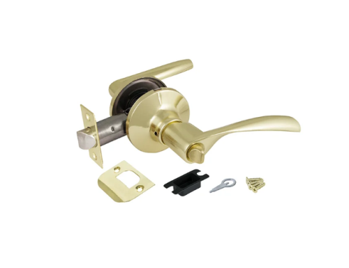 Ручка-защелка AJAX 3В2-03 DK610 PB-BK, прямая, фикс, золото