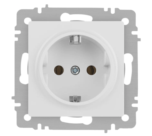 Розетка ЭРА Intro Accent 6-202-01М 2P+E Schuko, 1-ая с/з, 16А, механизм, белый матовый